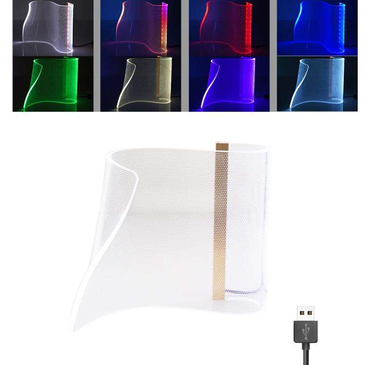 LED Light Guide Acrylic Ambient Desk Lamp Gaming Room Bedroom USB Pickups Rhythmic RGB Novelty La...