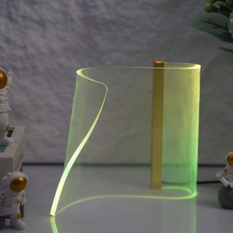 LED Light Guide Acrylic Ambient Desk Lamp Gaming Room Bedroom USB Pickups Rhythmic RGB Novelty La...