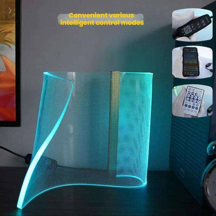 LED Light Guide Acrylic Ambient Desk Lamp Gaming Room Bedroom USB Pickups Rhythmic RGB Novelty La...