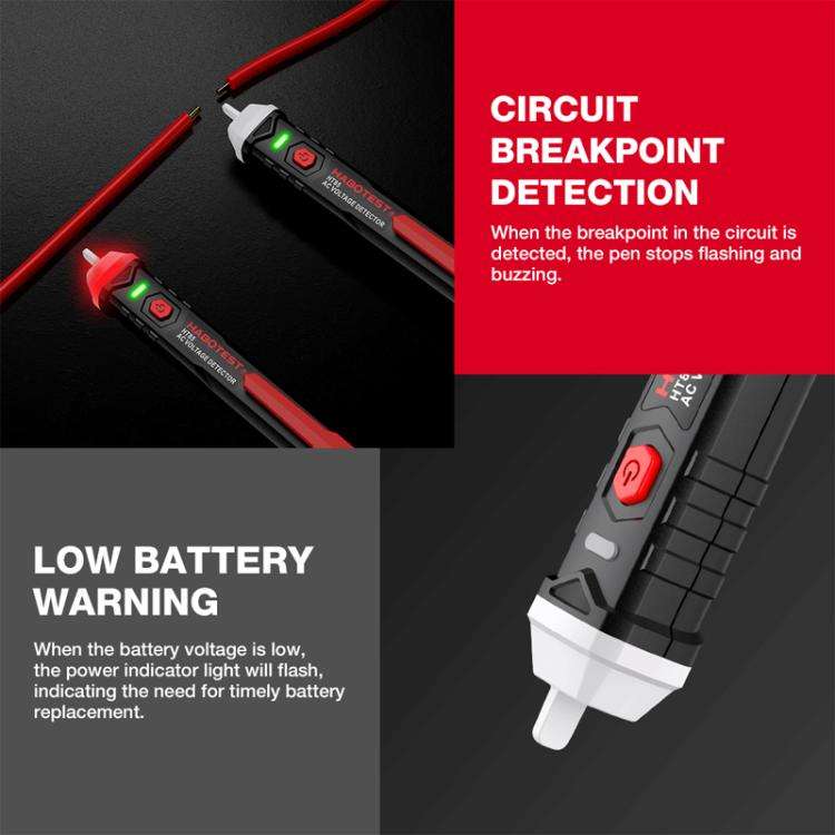 HABOTEST HT85 Non-Contact Electricity Tester AC Voltage Detector(Black Red)