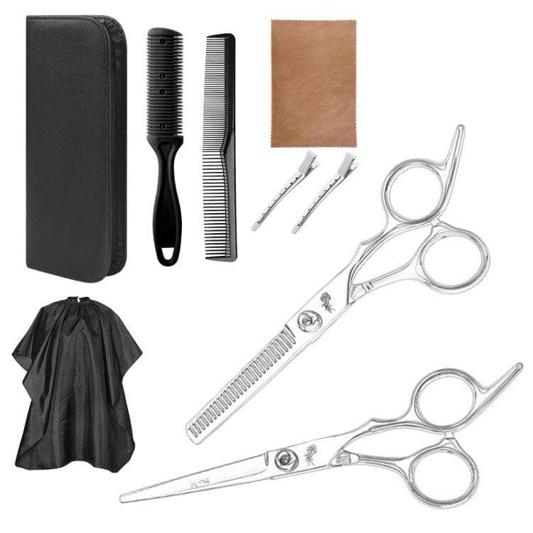Stainless Steel Haircutting Scissors Set Hair Cutting Tools, Spec: 9-in-1