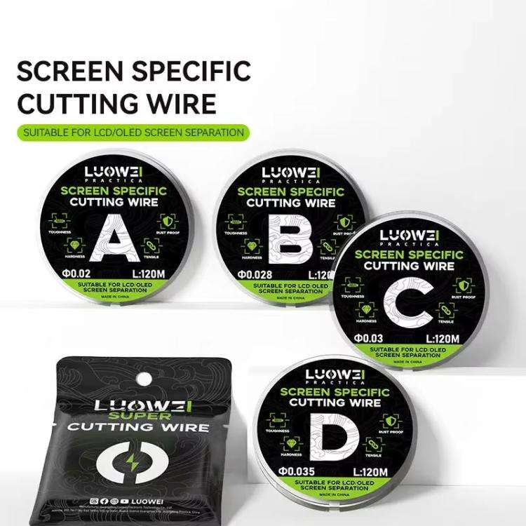 LUOWEI 120M Cell Phone LCD Screen Separation Line High Hardness Cutting Diamond Wire, Spec: B 0.0...