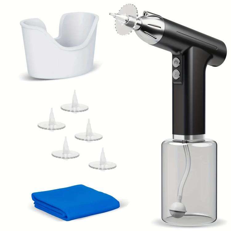 LED Light Low-noise and High-endurance Ear Cleaner Rechargeable Earwax Remover(Black)