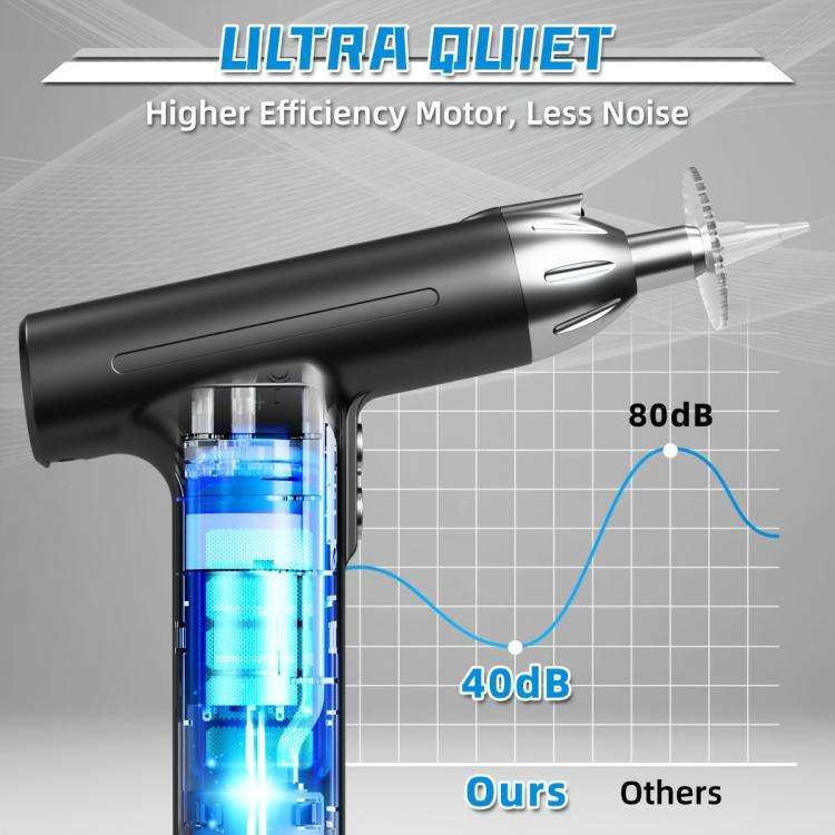 LED Light Low-noise and High-endurance Ear Cleaner Rechargeable Earwax Remover(Black)