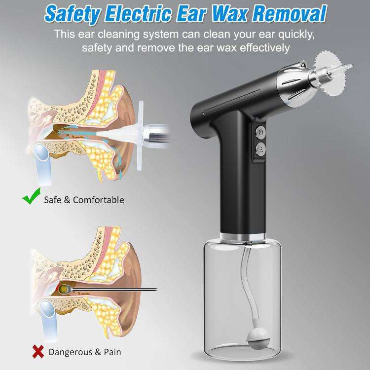 LED Light Low-noise and High-endurance Ear Cleaner Rechargeable Earwax Remover(Blue)