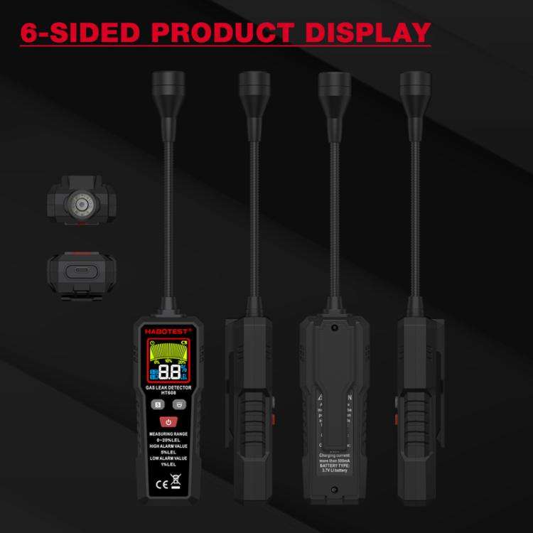 HTBOTEST HT608 Combustible Gas Detector Gas Natural Gas Detection Alarm