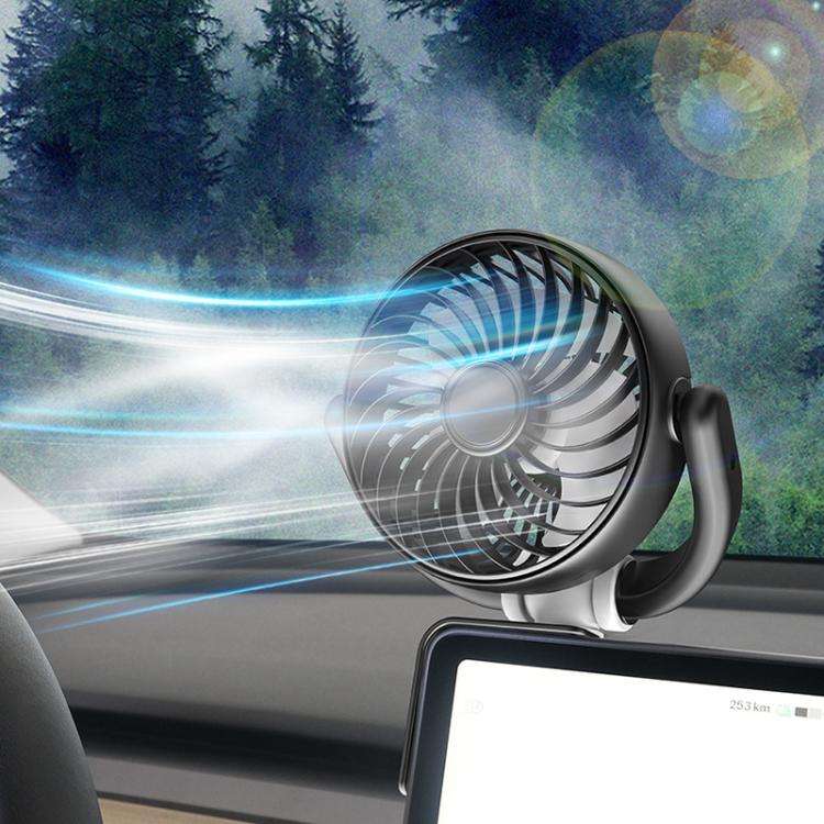 Car Three-way Folding Screen Corner Fan(Black White)