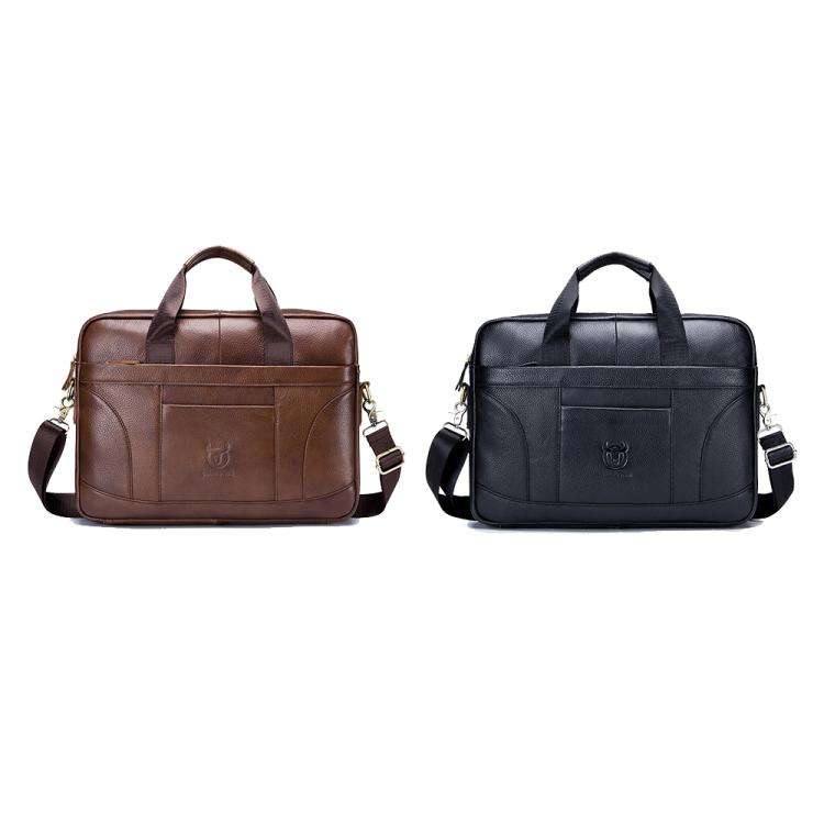 BULL CAPTAIN 048 Large Capacity Retro Business Top Layer Cowhide Hand-held Briefcase(Brown)