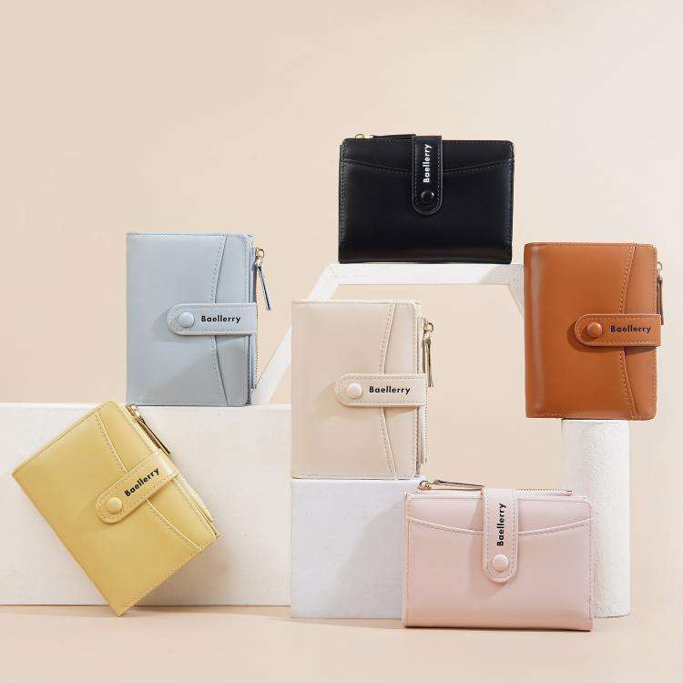 Baellerry N3256 Women Short Wallet Simple Bifold Zipper Coin Purse Soft Leather Buckle Money Clip...