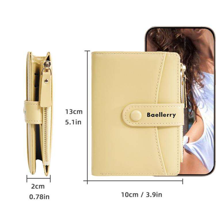 Baellerry N3256 Women Short Wallet Simple Bifold Zipper Coin Purse Soft Leather Buckle Money Clip...