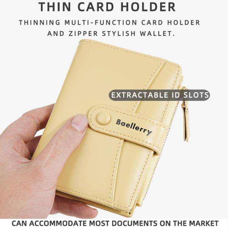 Baellerry N3256 Women Short Wallet Simple Bifold Zipper Coin Purse Soft Leather Buckle Money Clip...