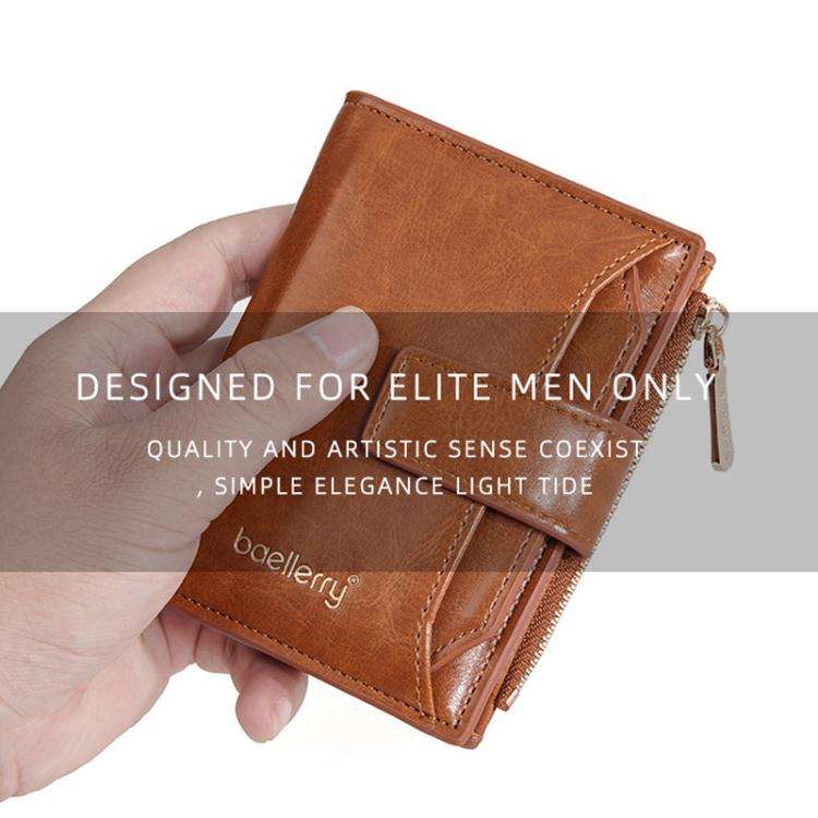 Baellerry N5122 Women Short Wallet Oil Waxed Leather Zipper Clasp Coin Purse(Green)