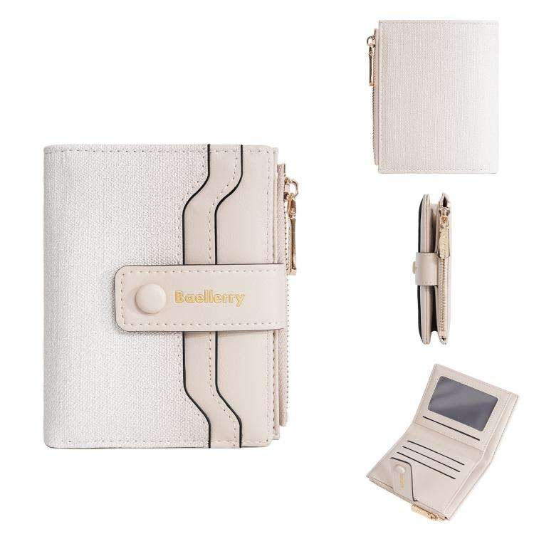 Baellerry NR118 Women Short Wallet Gradient Color Multi Card Zipper Coin Purse(Beige)