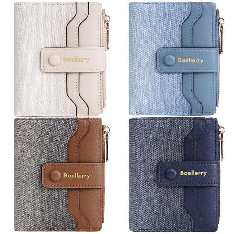 Baellerry NR118 Women Short Wallet Gradient Color Multi Card Zipper Coin Purse(Dark Brown)
