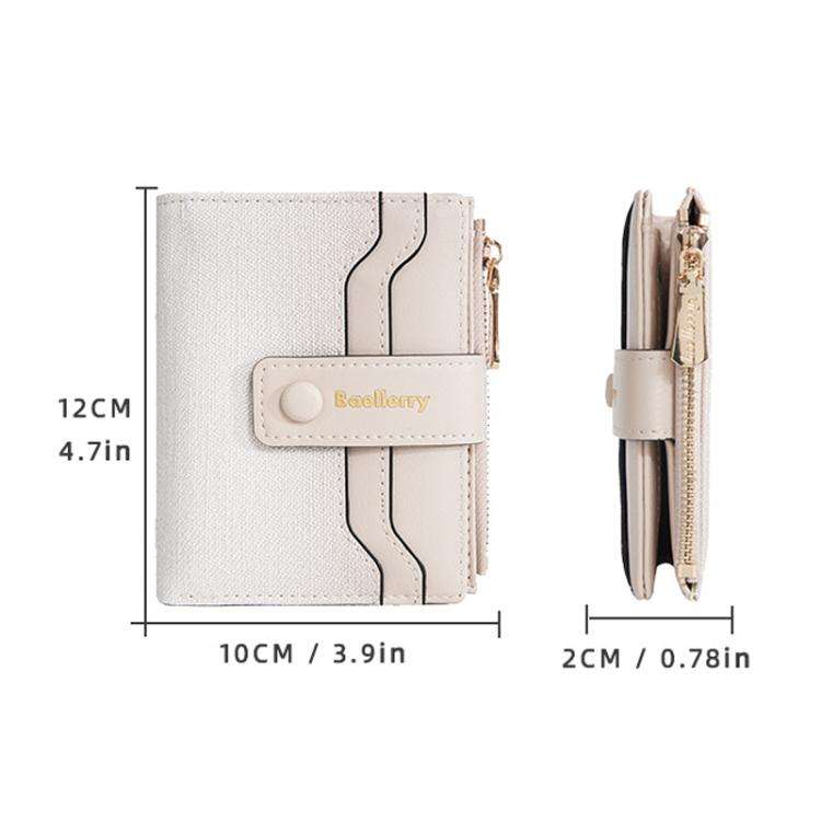 Baellerry NR118 Women Short Wallet Gradient Color Multi Card Zipper Coin Purse(Dark Brown)