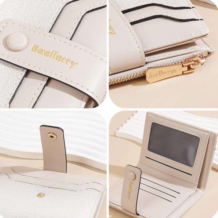 Baellerry NR118 Women Short Wallet Gradient Color Multi Card Zipper Coin Purse(Dark Brown)