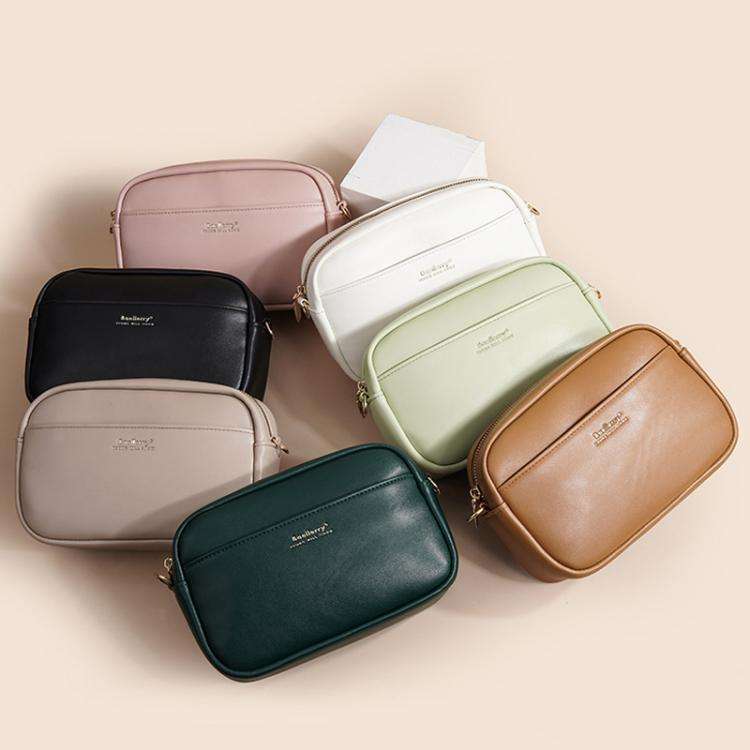 Baellerry N8938 Ladies PU Small Square Bag Large Capacity Crossbody Bag(White)