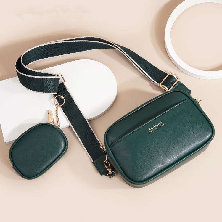 Baellerry N8938 Ladies PU Small Square Bag Large Capacity Crossbody Bag(White)