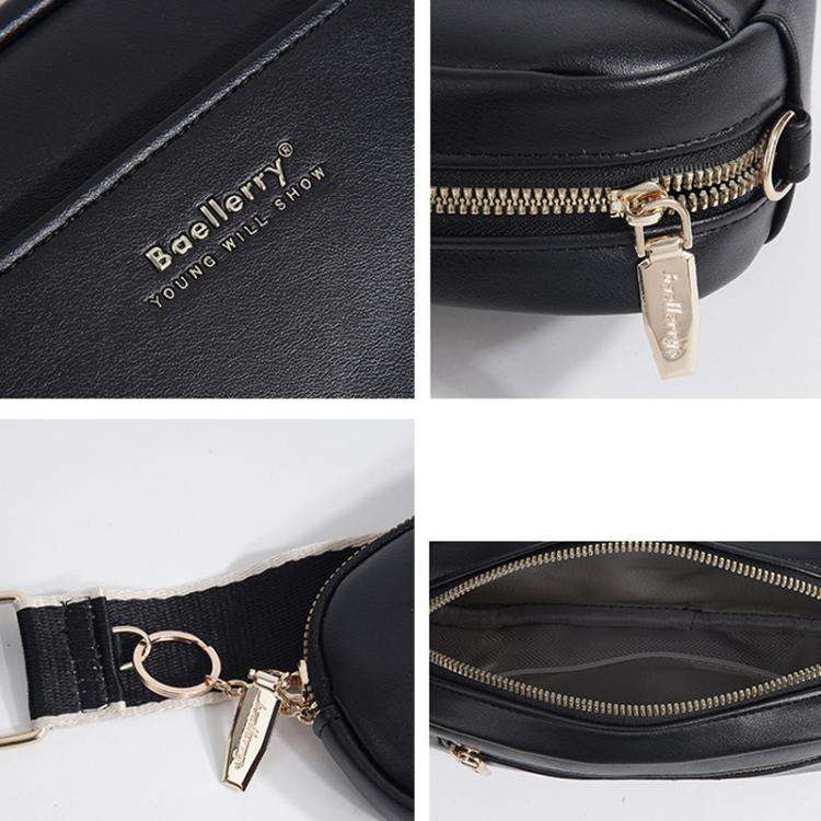 Baellerry N8938 Ladies PU Small Square Bag Large Capacity Crossbody Bag(Black)