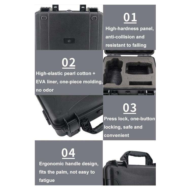 For DJI Air 3 Portable Waterproof and Shockproof Drone Storage Box Safety Explosion-proof Box(Black)