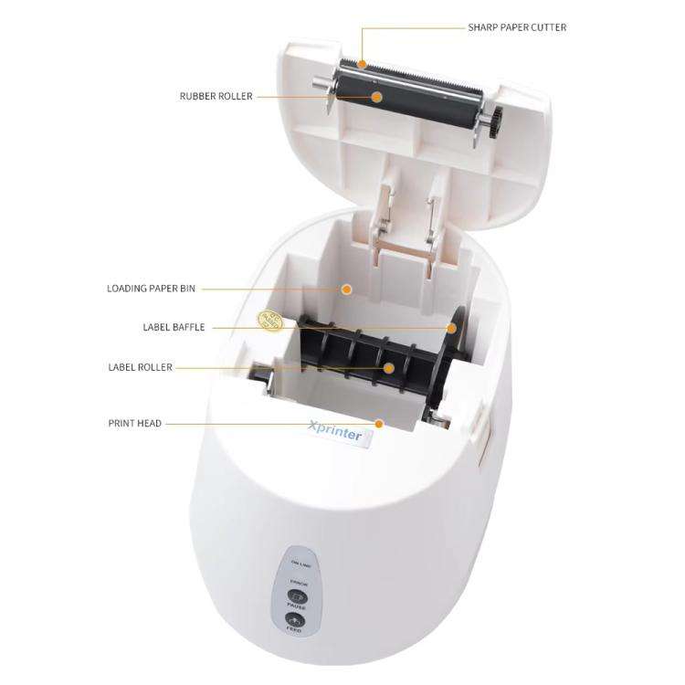 Xprinter XP-237B Barcode QR Code Supermarket Receipt Label Thermal Printer, Spec: USB(EU Plug)