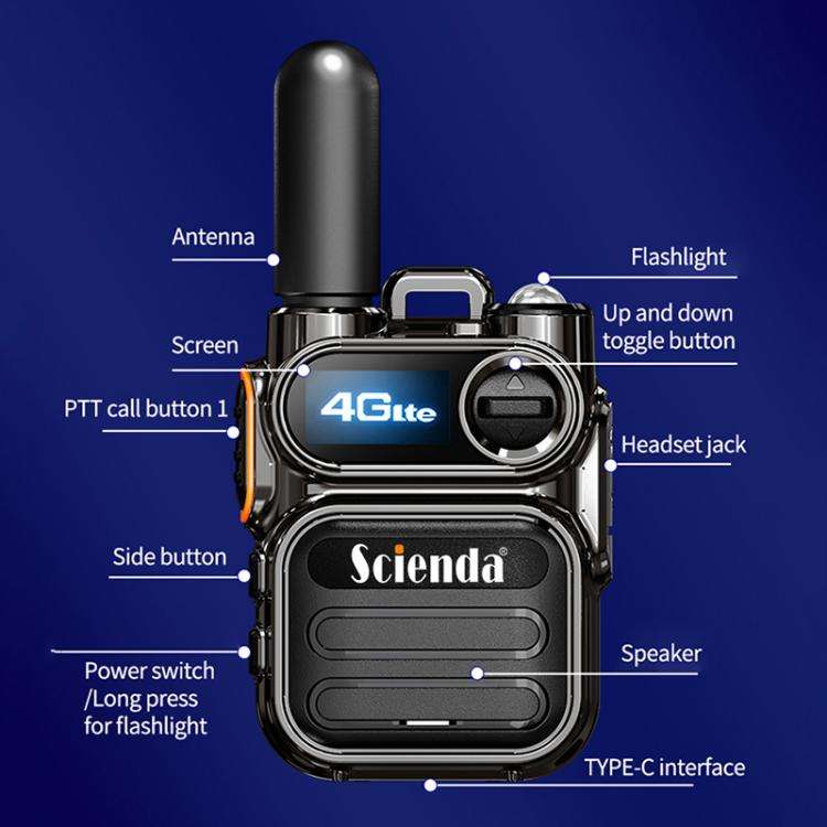 Scienda G388 Global-PTT 4G Two-way Wireless Walkie-talkie Portable Remote Communicator(Green)