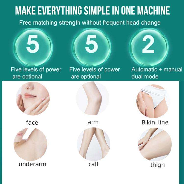 Sapphire Ice Sense Painless Laser Hair Remover Intense Pulse Ice Hair Removal Device, Style: Crys...
