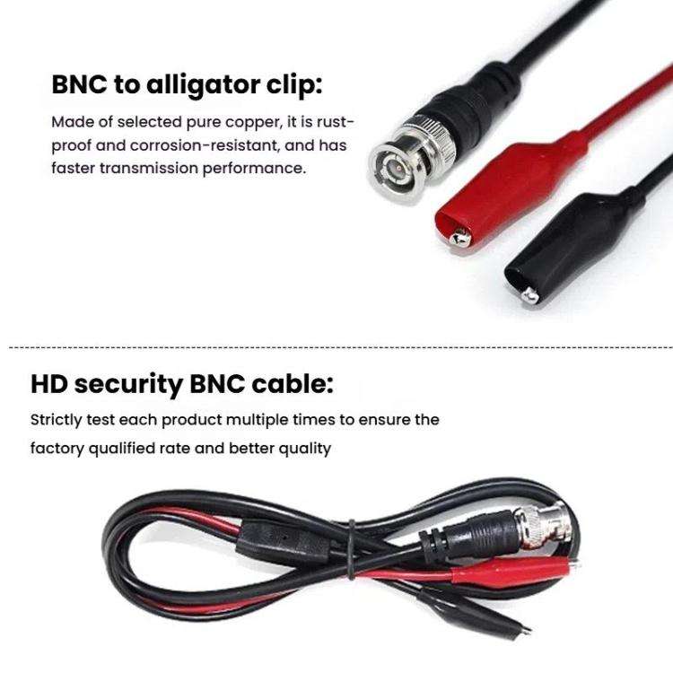 BNC Male To 2 Crocodile Clip Oscilloscope Probe Cable Q9 Signal Test Cable, Length: 1.5m