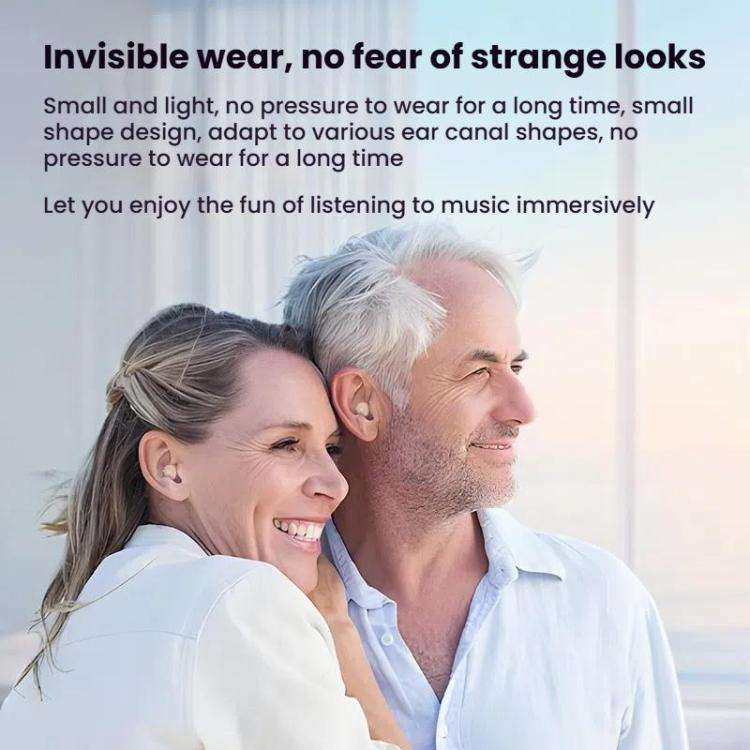 Portable Mini CIC Hearing Aid Invisible Rechargeable Sound Amplifier Collector(Red Blue Pairing)