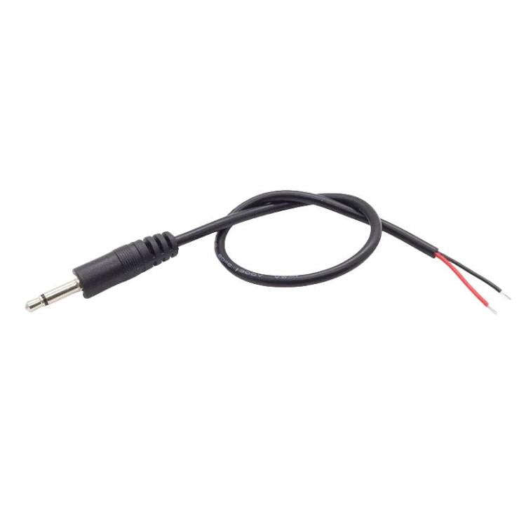 3.5mm Male Mono Cable 2Pin AUX Single Head Cable Speaker Audio Power Cord Audio Cord, Length: 25cm