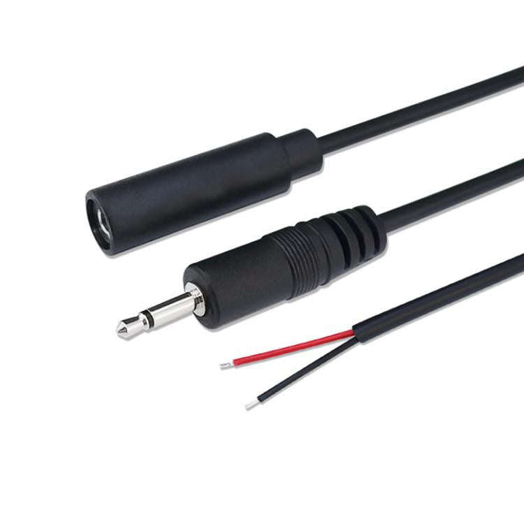 3.5mm Female Mono Cable 2Pin AUX Single Head Cable Speaker Audio Power Cord Audio Cord, Length: 25cm