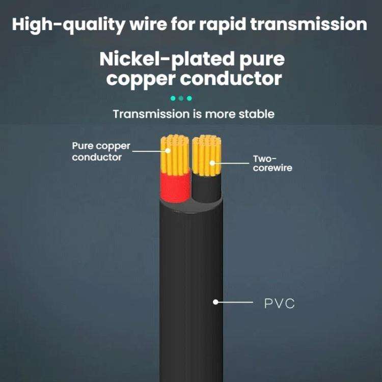 2.5mm Female Mono Cable 2Pin AUX Single Head Cable Speaker Audio Power Cord Audio Cord, Length: 25cm