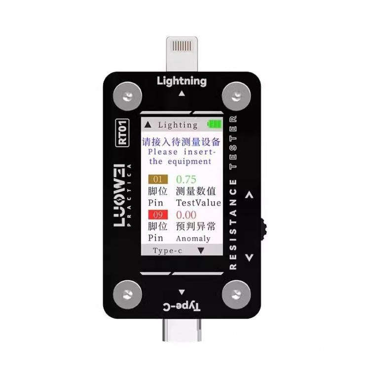 LUOWEI RT01 Type-C To 8 Pin Detachable Cell Phone Rear Plug Auto Tester