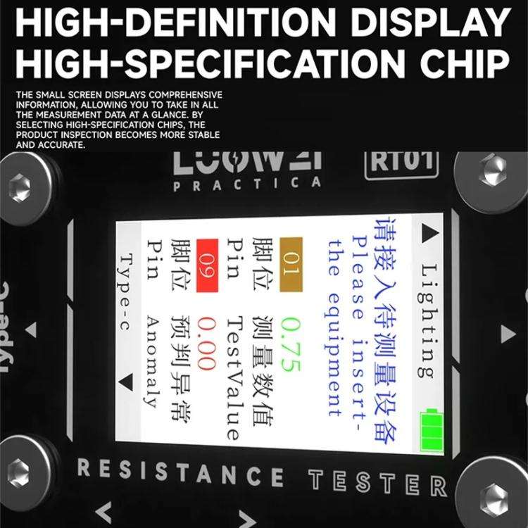 LUOWEI RT01 Type-C To 8 Pin Detachable Cell Phone Rear Plug Auto Tester