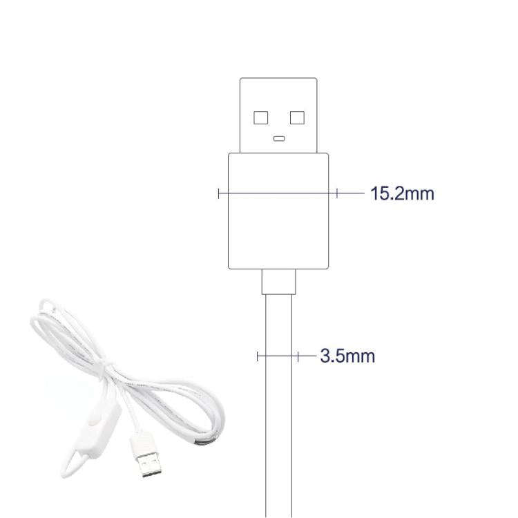 2Pin USB Power Cable 501 ON Off Control Button Cable LED Fill Light Strip Plant Light Power Cord(...