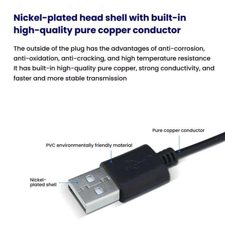 2Pin USB Power Cable 501 ON Off Control Button Cable LED Fill Light Strip Plant Light Power Cord(...
