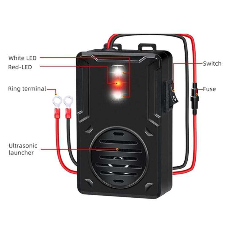 Ultrasonic Car Mouse Repeller Vehicle Rat Repeller(Black)