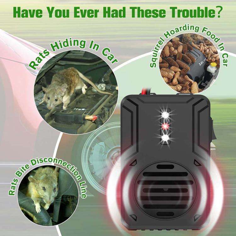 Ultrasonic Car Mouse Repeller Vehicle Rat Repeller(Black)