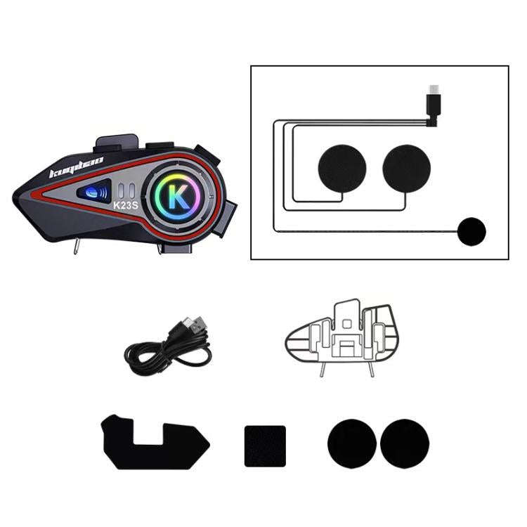 Kuqibao K23S Helmet Bluetooth Earphones 1000m Motorcycle Bluetooth-compatible 2 Person Intercom W...