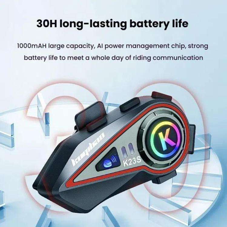 Kuqibao K23S Helmet Bluetooth Earphones 1000m Motorcycle Bluetooth-compatible 2 Person Intercom W...