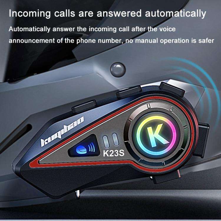 Kuqibao K23S Helmet Bluetooth Earphones 1000m Motorcycle Bluetooth-compatible 2 Person Intercom W...