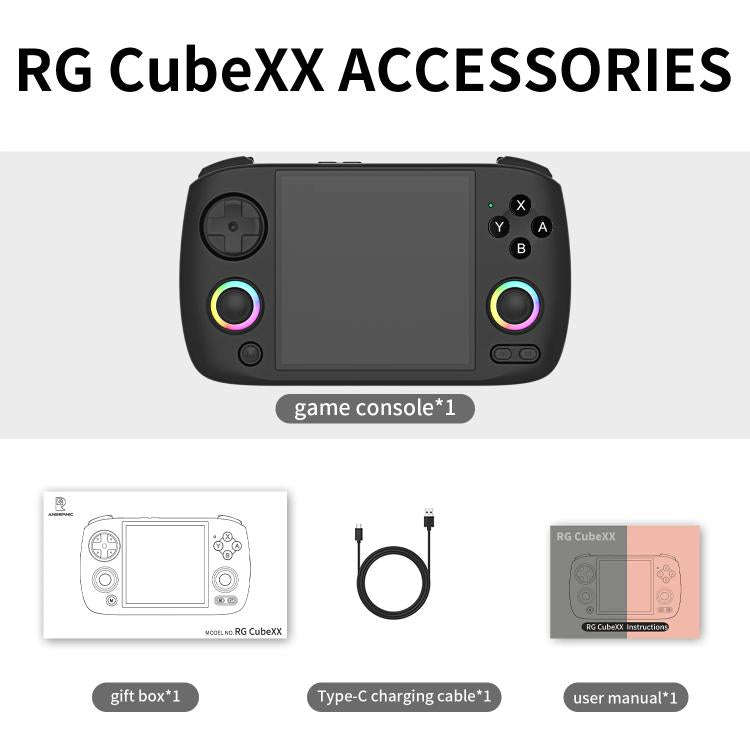 ANBERNIC RG CubeXX 3.95-Inch IPS Screen Handheld Game Console Supports WiFi Bluetooth, Linux 64-B...
