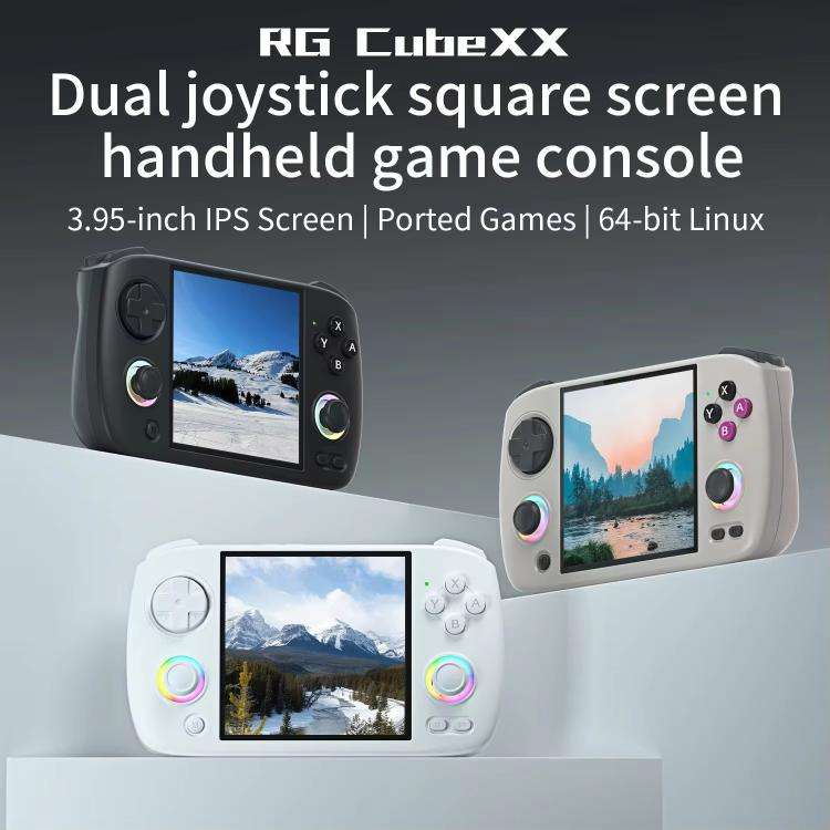 ANBERNIC RG CubeXX 3.95-Inch IPS Screen Handheld Game Console Supports WiFi Bluetooth, Linux 64-B...