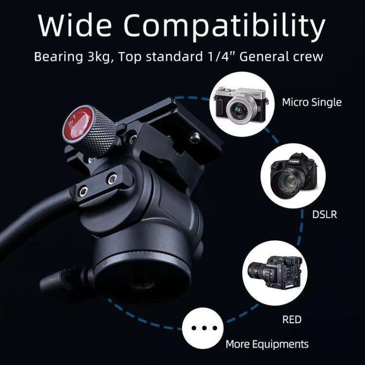 XILETU  LS-2A  Mini Hydraulic Damping Ball Head Tripod Head 360 Degree Panoramic Shooting