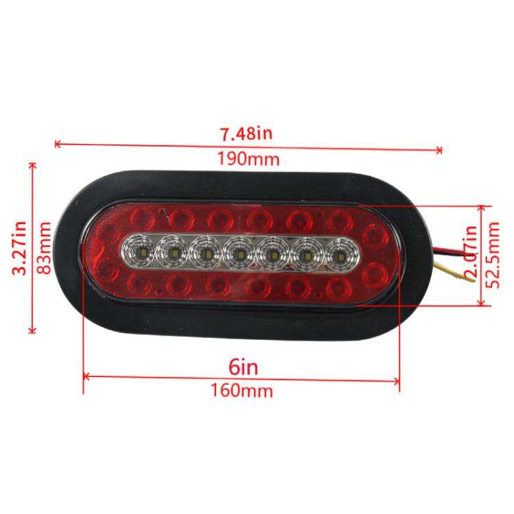 6 Inch Trailer Taillight 12V Multi-function RV Width Light, Specifications: 2pcs+Heat Shrink Tube