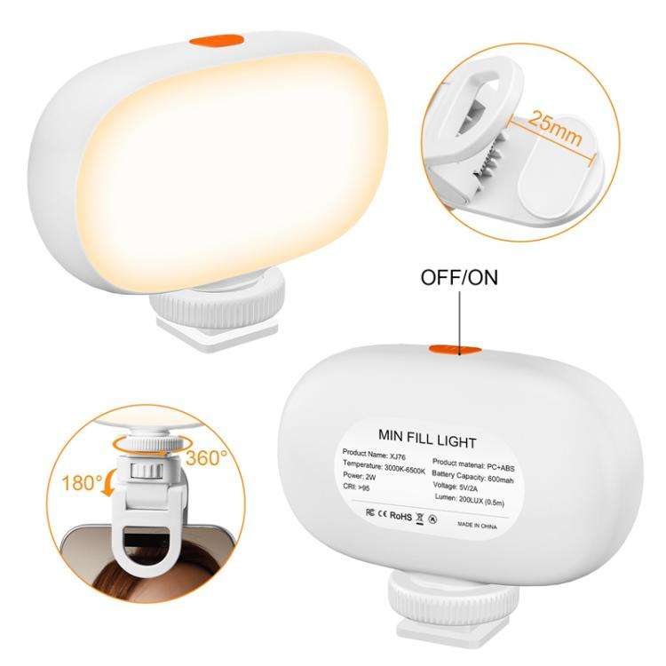 Camera Mini Fill Light LED Cell Phone Soft Light Video Conference Photography Lamp Handheld Selfi...