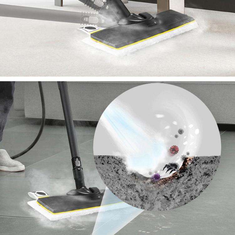 For Karcher SC3upright Steam Cleaner Magic Floor Brush, Style: Black White+2 Cloths