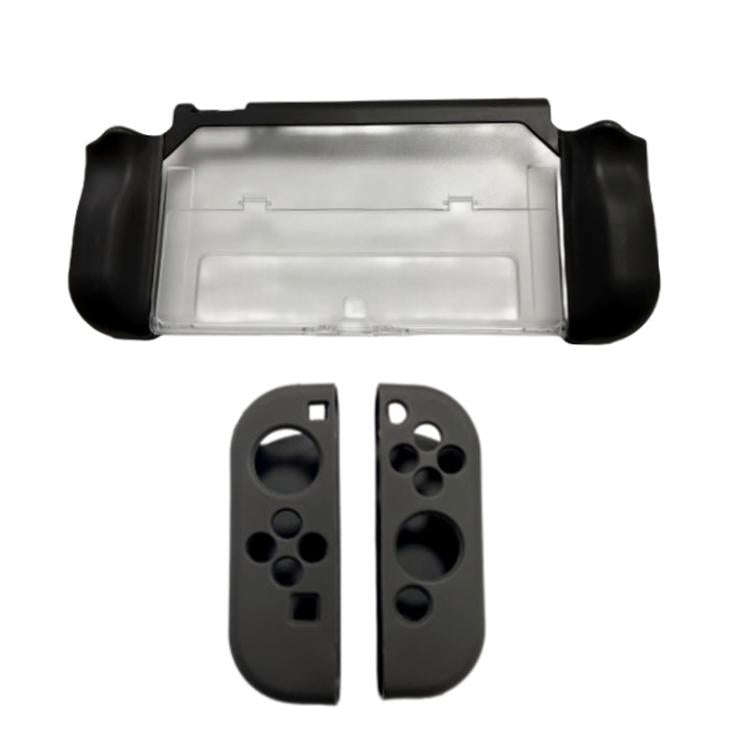 For Nintendo Switch OLED / Joy-Con 2 In 1 Protective Case TPU Cover Support(Black)