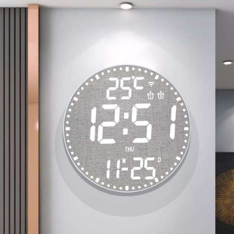 Wifi App Control LED Digital Wall Clock With RGB Light Multi-Functional Alarm Clock(White Shell C...