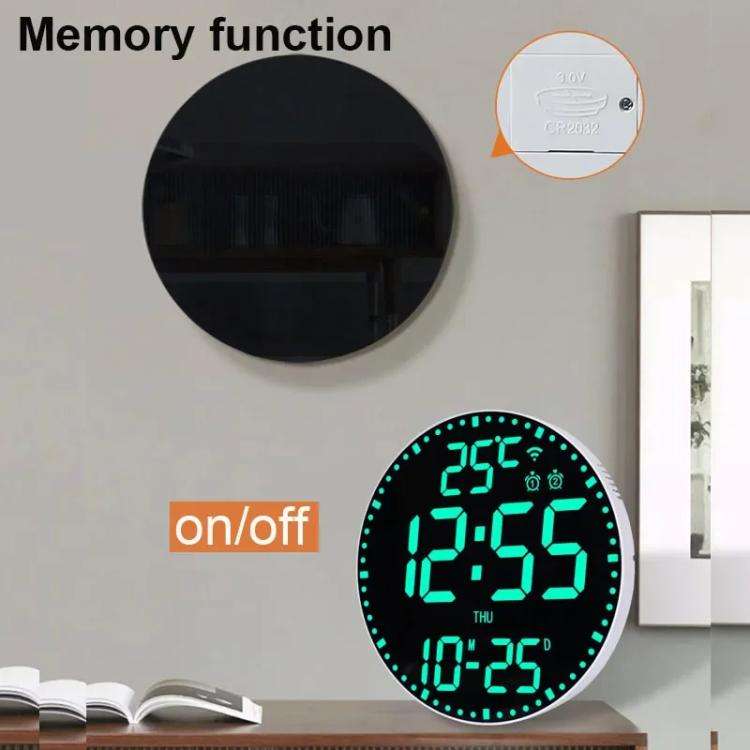 Wifi App Control LED Digital Wall Clock With RGB Light Multi-Functional Alarm Clock(White Shell B...